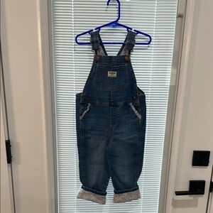 Denim Overalls for Kids with floral‎ accents